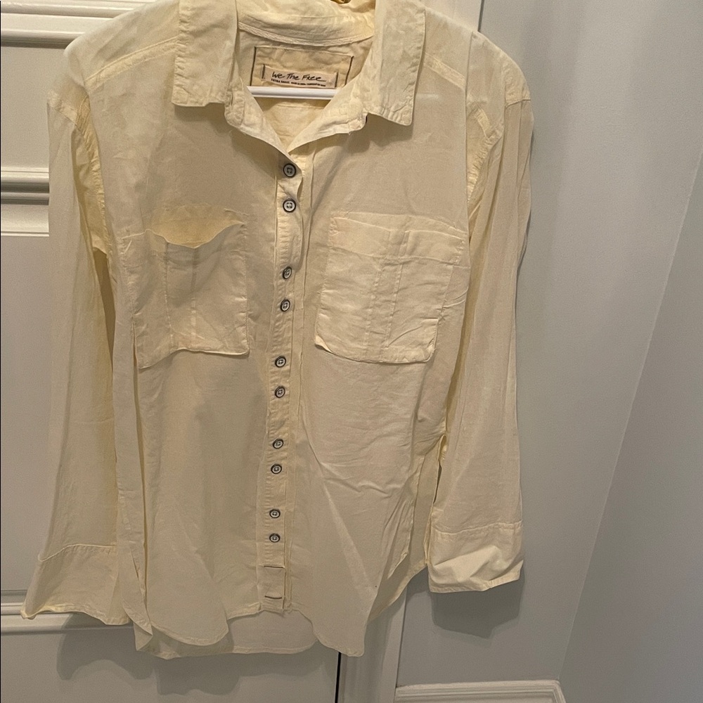 Free People We The Free Light Cream Shirt